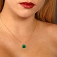 thumbnail image 4 of 0.5 ct Brilliant Princess Cut Solitaire Simulated Emerald 18K Rose Gold Pendant with 16" Chain, 4 of 4