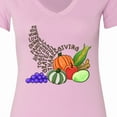 thumbnail image 4 of Inktastic Thanksgiving Cornucopia Word Art Women's V-Neck T-Shirt, 4 of 5