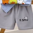 thumbnail image 5 of OYXSER Toddler Boy Summer Clothes Cartoon Summer Short Sleeve Shirt & Casual Shorts Set Cool Short Sets, Sky Blue 3-4T, 5 of 5