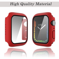 thumbnail image 3 of For Case Compatible with Apple Watch 7 41mm/45mm PC Bumper with Tempered Glass Screen Protector Matte Solid Color Hard Cover (Red, 41mm), 3 of 5