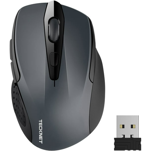 2.4G Wireless Mouse Ergonomic Optical Mice with USB Receiver for Notebook,  PC, Laptop, Computer, 2600 DPI, 5 Adjustment Levels, 6 Buttons