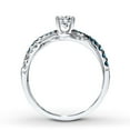 thumbnail image 2 of Perfection in 1.50 Carat Round Diamond Moissanite Ring with Sapphire on 10k White Gold, 2 of 2