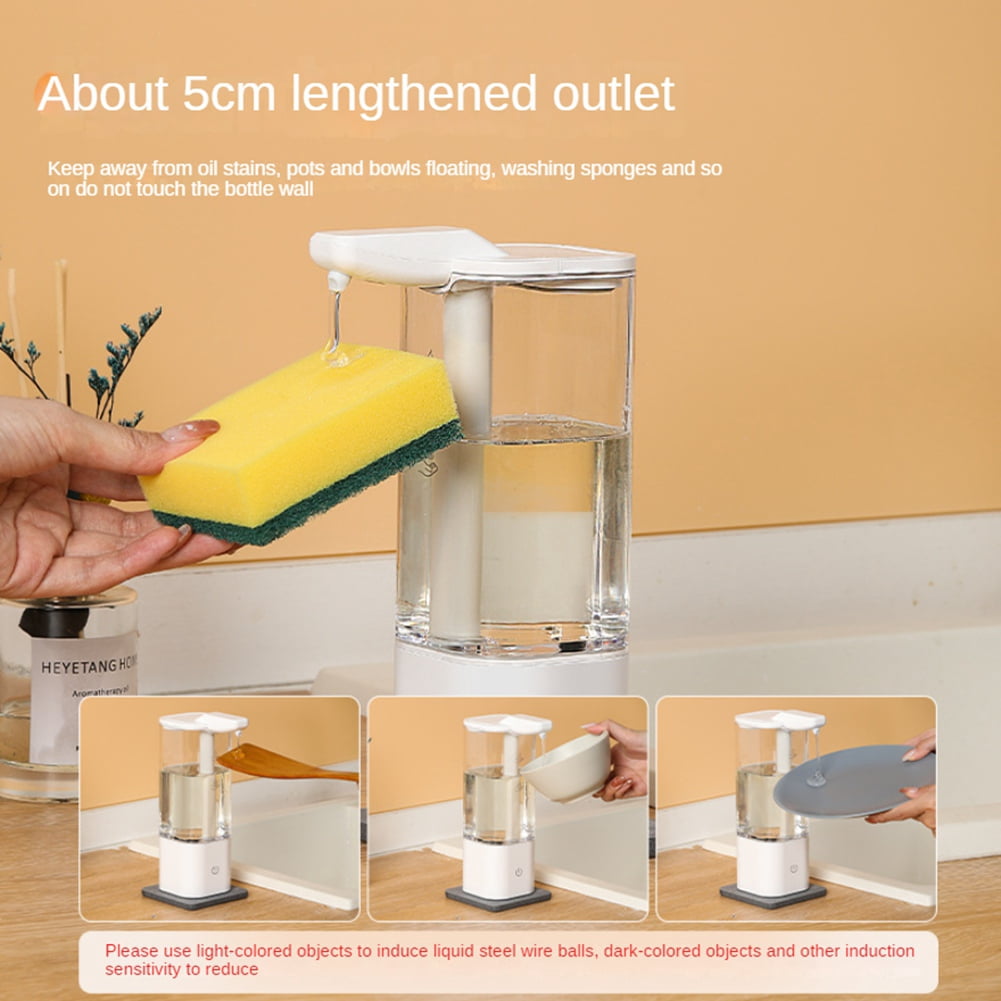 Automatic Liquid Soap Dispenser Touchless Smart Hand Washing Soap Dispenser with USB Charging for Kitchen