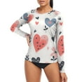 thumbnail image 4 of joogoo Womens UPF 50+ Rash Guard Heart Valentine's Day Long Sleeve UV Protection Sun Shirts Tops XS, 4 of 7