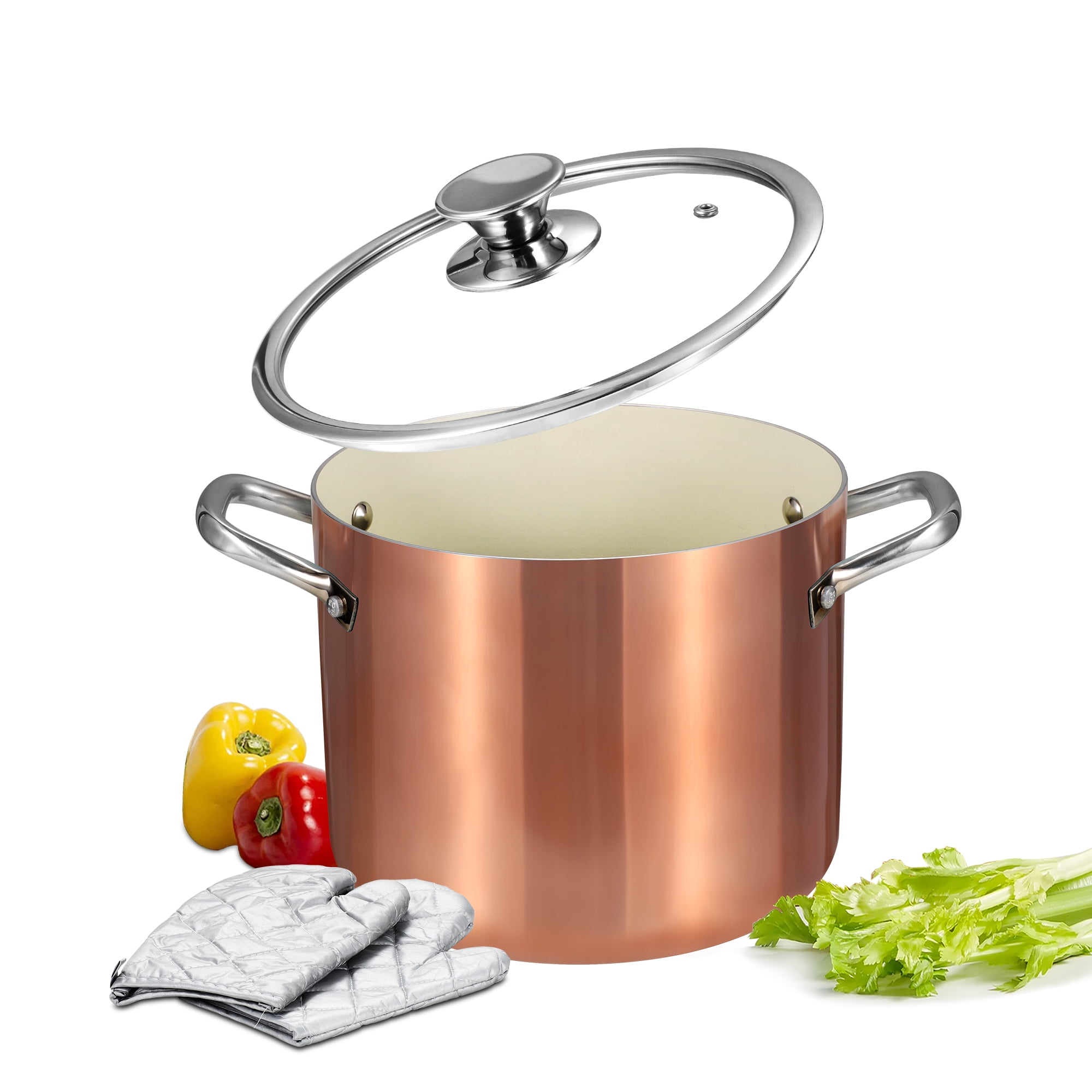 *NEW* Bialetti Copper Nonstick TRIPLE SLOW COOKER 4.5qt Quart Dishwasher Safe 