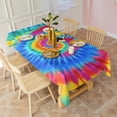 thumbnail image 3 of Colorful Rainbow Tie Dye Spiral Pattern Rectangle Tablecloth 60"x102",Waterproof Polyester Rectangle Table Cloth, Wipeable Spillproof Polyester Tablecloth for Dining, Camping, Indoor and Outdoor, 3 of 5