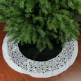thumbnail image 2 of Northlight 48" Black and White Glittered Polka Dot Christmas Tree Skirt with Faux Fur Trim, 2 of 2