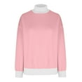 thumbnail image 4 of Women Sweatshirts Women's Casual Loose Long Sleeve Turtleneck Solid Color Thin Hoodless Sweatshirts Women's Fashion Hoodies & Sweatshirts Pullover Sweatshirts for Women, 4 of 6