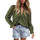 thumbnail image 1 of Blusa PRETTYGARDEN Mujer Cuello en V con Encaje y Botones Manga Larga Talla M, 1 of 6