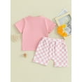 thumbnail image 5 of Musuos Toddler Baby Shorts Set, 6 12 18 24M Short Sleeve Crew Neck T-shirt with Plaid Shorts Summer 2-piece Outfit for Boys Girls, 5 of 10