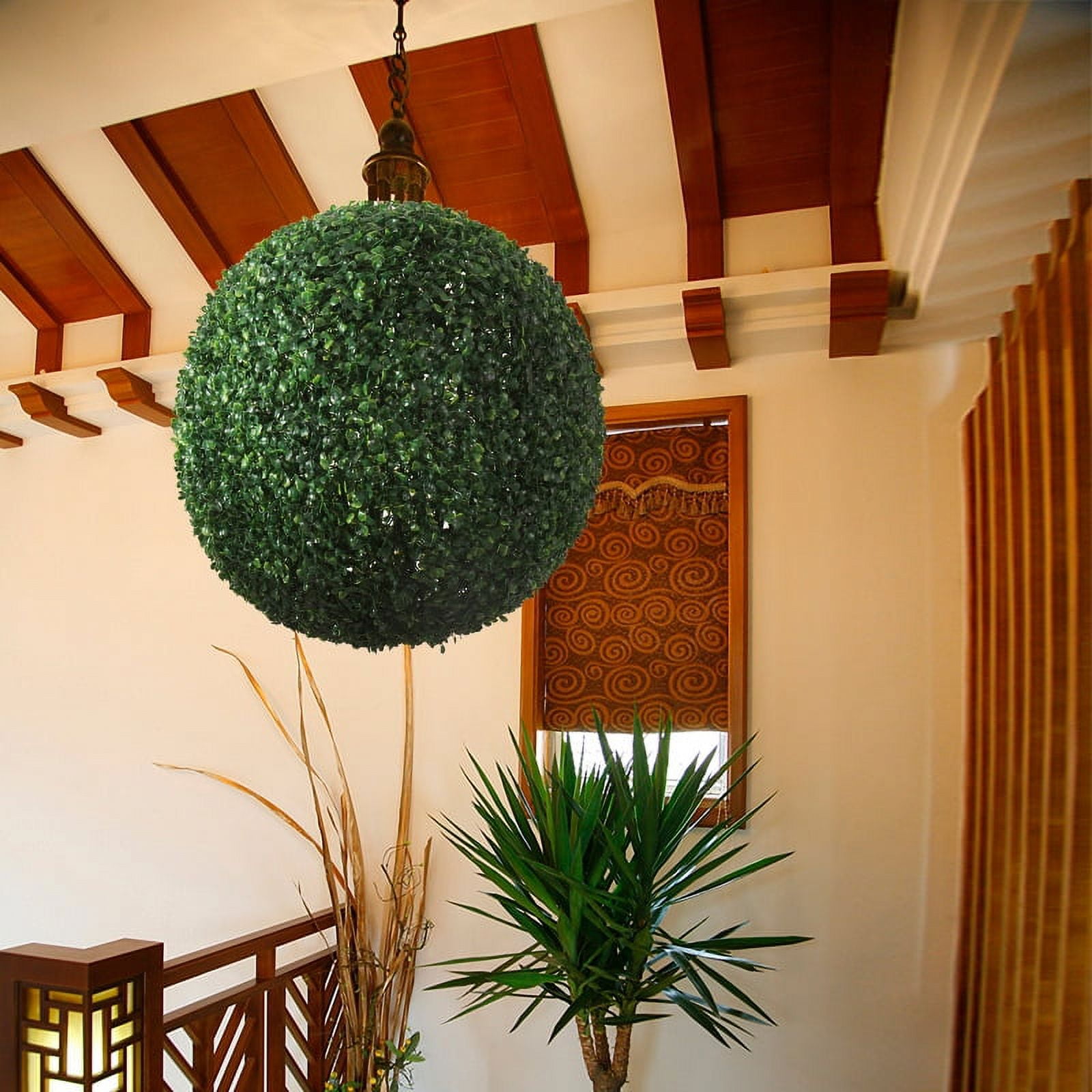 XmhyTop-A Simulated Ball Outdoor Plants Green Moss Balls Out Door Decor Simulated Topiary Balls Backyard Plant Balls Faux Plant Balls Faux Grass Ball Fake Grass Ball Round Silk Flower,48cm