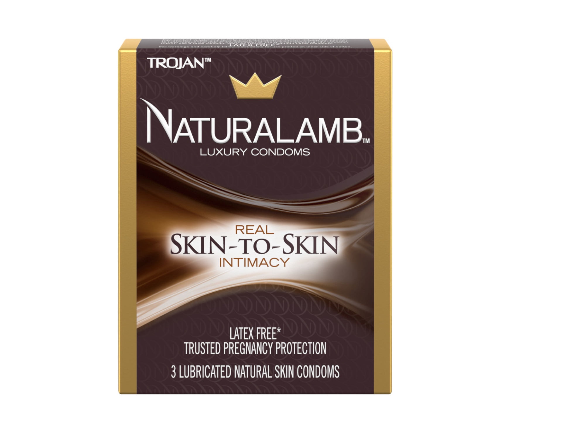 Trojan Naturalamb Natural Skin Lubricated Luxury Condoms Non-Latex, 3ct