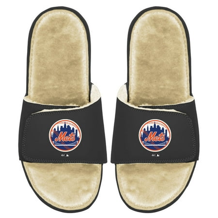 

Youth ISlide Black/Tan New York Mets Faux Fur Slide Sandals