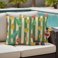 thumbnail image 2 of Outdoor Pillow Cover Tomato Carrot Set of 2 Waterproof Throw Pillowcases Hand Drawn Vegetable Strips Decorative Patio Furniture Pillows for Couch Garden Indoor & Outdoor Use, 2 of 9