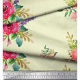 thumbnail image 3 of Soimoi Rayon Fabric Leaves & Anemone Flower Decor Fabric Printed Yard 56 Inch Wide, 3 of 3