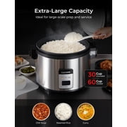 CUCKOO Commercial Rice Cooker & Warmer, Extra Large Rice Cooker 30-Cup Uncooked / 60-Cup Cooked, Professional Industrial Grain Cooker with Large Capacity, Easy One-Touch Operation, Silver (CR-3055)