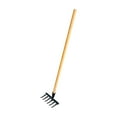 thumbnail image 2 of Almencla Garden Leaf Rake Wooden Handle Flower Bed Weeding Gathering Leaves Lawn Rake 6 Teeth 19x12x10cm, 2 of 8