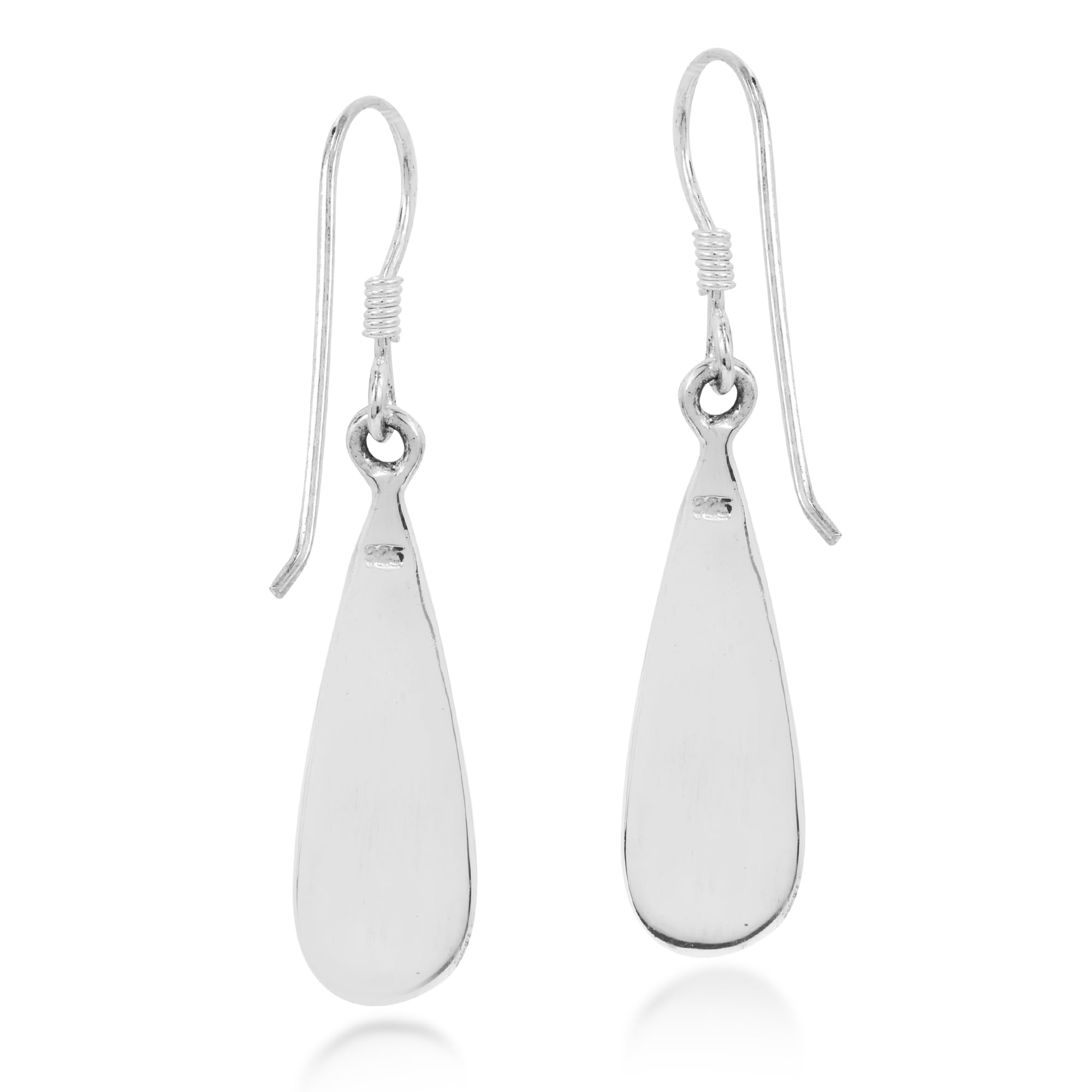 AeraVida Teardrops Sterling Silver Inlaid Reconstructed Green Turquoise Dangle Earrings for Female Evening Event