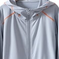 thumbnail image 4 of WQNVRNR Kids Sun Protection Jacket- Lightweight Casual Zip Up Spring Summer Athletic Tops for Girls Gray Size 8, 4 of 5