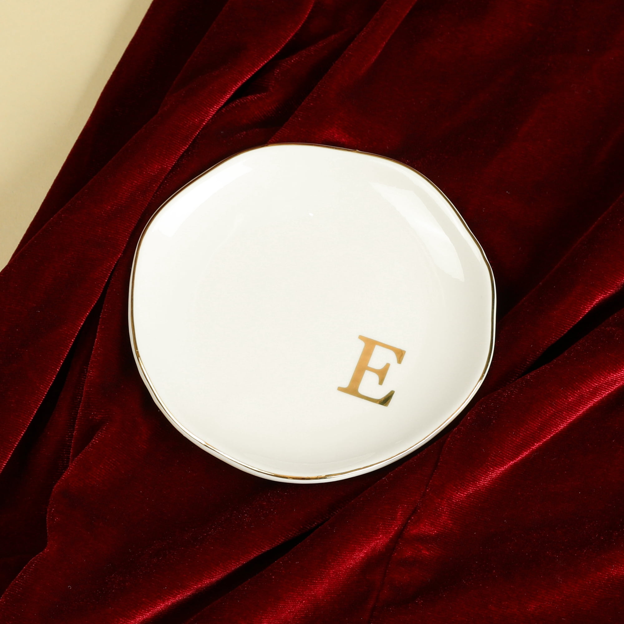 Unique Bargains Ceramic Jewelry Tray Decorative Trinket Dish Gifts Jewelry Boxes White-E