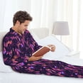 thumbnail image 6 of Sikiie Purple Dreamcatcher Mens Pajama Set, Soft Warm Long Sleeve Sleepwear, Cozy Button-Down Pjs for Men-XX-Large, 6 of 7