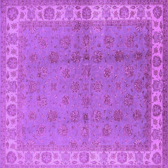 Ahgly Company Indoor Square Oriental Purple Industrial Area Rugs, 7' Square