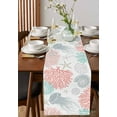 thumbnail image 2 of Jellyfish Coastal Burlap Cotton Table Runner 16x72 Inches Long, Teal Red Coral Starfish Farmhouse Table Runners, Outdoor Dining Tablecloths Decor for Baby Shower/Party/Wedding, 2 of 6
