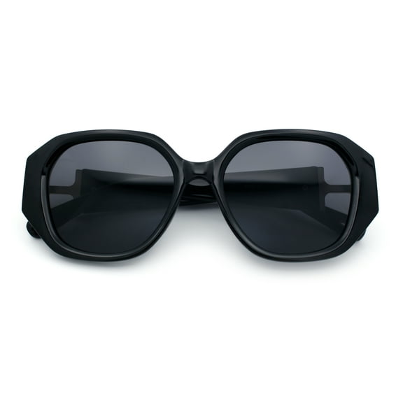 Womens Luxury Fashion Butterfly Plastic Metal Jewel Hinge Sunglasses Black Gold - Black