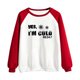 thumbnail image 4 of ICHUANYI Clearance Hoodies For Women Long Sleeve Sweatshirts Womens Casual Loose Fit Printed Shirts For Outdoor(Red, XL) ICHUANYI WER2023081503036, 4 of 4
