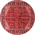 thumbnail image 1 of Ahgly Company Indoor Round Oriental Red Industrial Area Rugs, 4' Round, 1 of 4