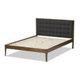 thumbnail image 3 of Baxton Studio Jupiter Mid-Century Modern Gray Fabric Upholstered Button-Tufted Full Size Platform Bed, 3 of 7