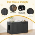 thumbnail image 2 of Cat Litter Box Enclosure, Multi-Functional Hidden Enclosed Litter Box Furniture with Adjustable Partition, Indoor Outdoor Cat House Weatherproof, Side Table, Easy to Clean & Assemble, Black, 2 of 8