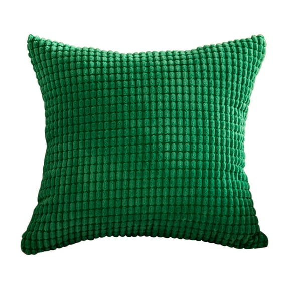 JeashCHAT Decorative Throw Pillow Cover 20x20 Inch Square Soft Corduroy Boho Cushion Covers Modern Farmhouse Home Decor for Spring Living Room Sofa Couch Bed, Green