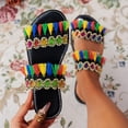 thumbnail image 6 of WRKEKC Sandals for Women Bohemian Style Flat Fringe Beach Slides Casual Summer Flip Flops for Women Outdoor Footwear, 6 of 6