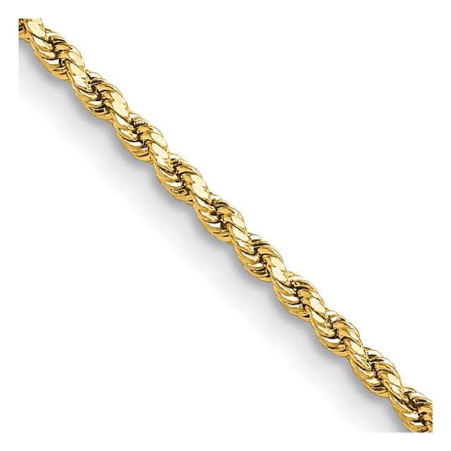 Quality Gold DH014-20 14K Yellow Gold 2 mm Semi-Solid Diamond-Cut 20 in. Rope Chain