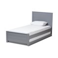 thumbnail image 2 of Baxton Studio Catalina Modern Classic Mission Style Cama con plataforma doble de madera con acabado gris con nido Baxton Studio HT1702-Grey-Twin-TRDL, 2 of 2