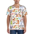 thumbnail image 5 of Easygdp Animal Cartoon Style Men's Muscle T-Shirt Men's Baseball Short Sleeves, for Gym Workout Athletic with Button - Medium, 5 of 9