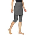 thumbnail image 6 of Breezora Women's Workout Skirt With Built In Leggings Stretchy Tennis Yoga Skort Knee Length Activewear With Pockets M Size Grey, 6 of 10