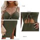 thumbnail image 5 of Vestido con cuello en V de espagueti,Vestido con tirantes finos Vestido con abertura lateral de espagueti en V Vestido calado de espagueti Funcionalidad inteligente, 5 of 6