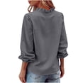 thumbnail image 6 of Avtoify Women's Round Neck Solid Color Velvet Sequin Five- Sleeve T-Shirt Top, 6 of 10