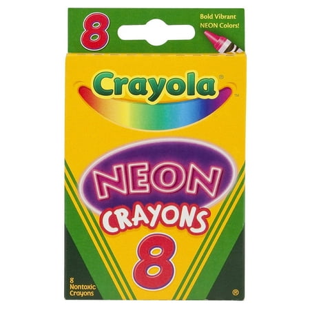 Crayola Non-Toxic Crayon, Assorted Neon Color, Pack Of 8.