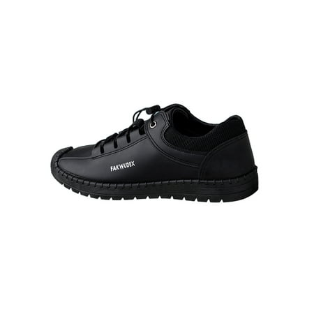 

Avamo Mens Flats Comfort Sneakers Drawstring Casual Shoes Men s Walking Shoe Lightweight Slip On Black 7