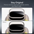 thumbnail image 4 of 2 Pack Armorite Screen Protector for Apple Watch Ultra 3 /Ultra 2 /Ultra (49 mm), Military Grade Protection, Tempered Glass Film with Aluminum Alloy Frame, Keep Original, Titanium, 4 of 9
