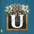 thumbnail image 1 of Placa decorativa para puerta con 26 letras, adornos de madera para jardín, letrero de bienvenida para puerta (U) Sywqhk Libre de BPA, 1 of 6