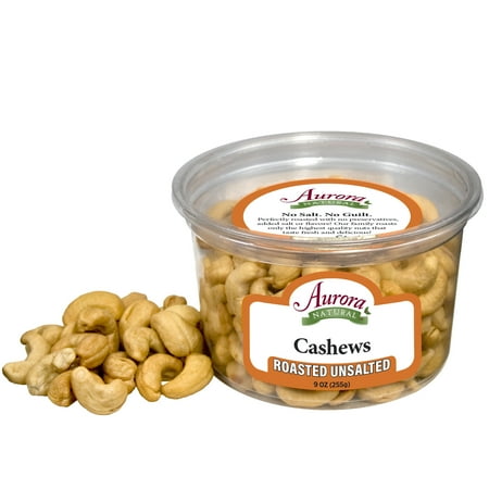 Roasted Natural - Aurora Natural Roasted Whole Cashews, Unsalted, 9 Oz