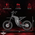 thumbnail image 4 of Freego X1 Agile All-Terrain E-Bike with Pedals, 60V 25Ah Removable Battery Up to 50 Miles, 3000W Peak 37 MPH, Full Suspension 17" Motorcycle-Grade Tires, Hydraulic Disc Brakes UL Certified, 4 of 8