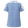 thumbnail image 5 of Camisas de Manga Corta para las Mujeres Impresión Cuello Redondo Suéter Encaje Camisa, Blusa de Verano Casual para las Mujeres, 5 of 5