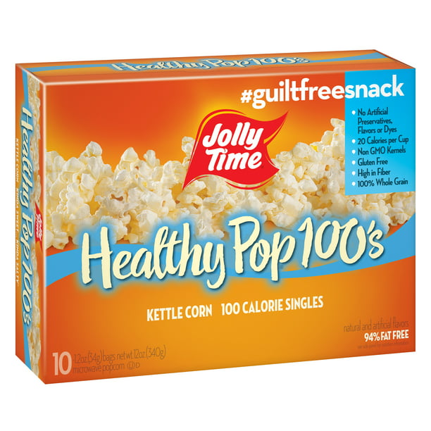 tweedehands Nationale volkstelling ondanks Jolly Time 100 Calorie Healthy Pop Kettle Corn Microwave Popcorn 1.2 Oz, 10  Ct - Walmart.com