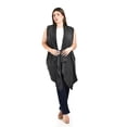 thumbnail image 4 of Chaleco largo asimetrico Roman Fashion /Tallas Extras, 11970 (Negro) negro 40, 4 of 5