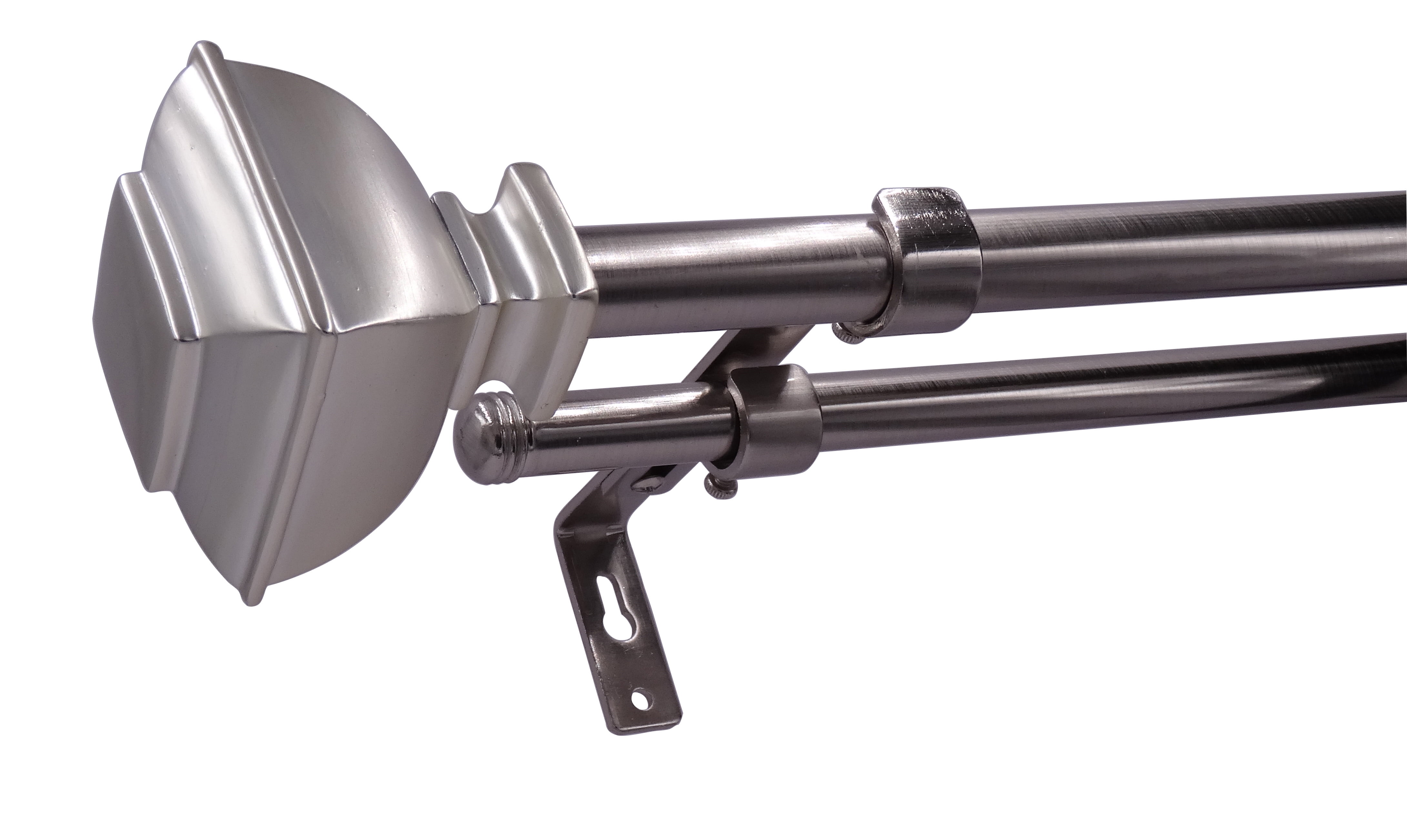 Capetown 72" 144" Adjustable Double Curtain Rod With Decorative